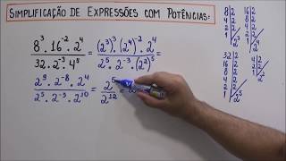 SIMPLIFICAÇÃO DE EXPRESSÕES COM POTÊNCIAS [upl. by Killam]