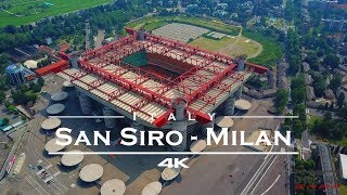 San Siro Stadium  AC Milan Italy 🇮🇹  by drone 4K [upl. by Eyllek]