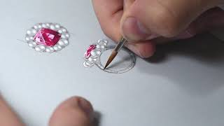 How to Design Jewellery the Traditional Way Using Gouache [upl. by Ahsirtap]