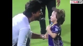 Shahrukh Khan’s son Abram spits water on him watch video  filmibeat [upl. by Ardnuhsed]