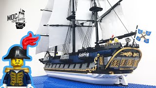 Lego pirate ship MOC  quot La Grenouille quot The Bluecoat Frigate Speed Build [upl. by Vanya552]