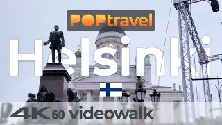 Walking in HELSINKI  Finland  Downtown in Winter  4K 60fps UHD [upl. by Anelej]