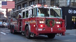 FDNY fire trucks responding compilation  horn siren and lights [upl. by Jamnis]