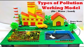 pollution working model makingair water land for inspire science project  types  howtofunda [upl. by Nosle501]