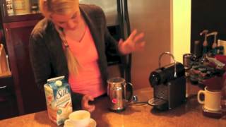 Nespresso Aeroccino Plus Frother Review Frothing Almond Milk [upl. by Eentrok]