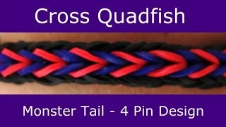 Monster Tail® Cross Quadfish Bracelet by Rainbow Loom [upl. by Ecyar]