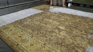 How we ReGlue Tufted Rug Backing  Rendalls Cleaning [upl. by Ycat]