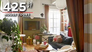 House Tours A Colorful Transformed 425 Sq Ft Studio Apartment in Brooklyn NY [upl. by Euseibbob435]