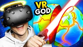 CREATING And DESTROYING THE WORLD As VR GOD Deisim VR Funny Gameplay [upl. by Namhar]