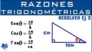 Solucionar un triángulo rectángulo  Razones trigonométricas  Ejemplo 3 [upl. by Gaige]