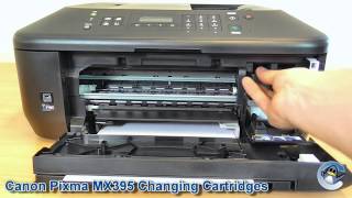 Canon Pixma MX395 How to Change Ink Cartridges [upl. by Euqilegna]