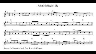 Tune of the Week 18 John McHughs Jig  tin whistle playalong [upl. by Ramsa517]