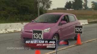 MotorWeek  Road Test 2015 Mitsubishi Mirage [upl. by Enialahs]